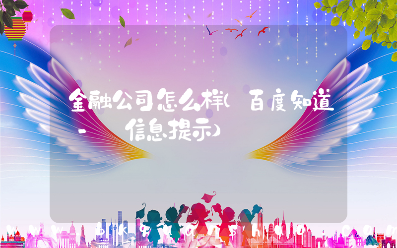 金融公司怎么样(百度知道 - 信息提示)
